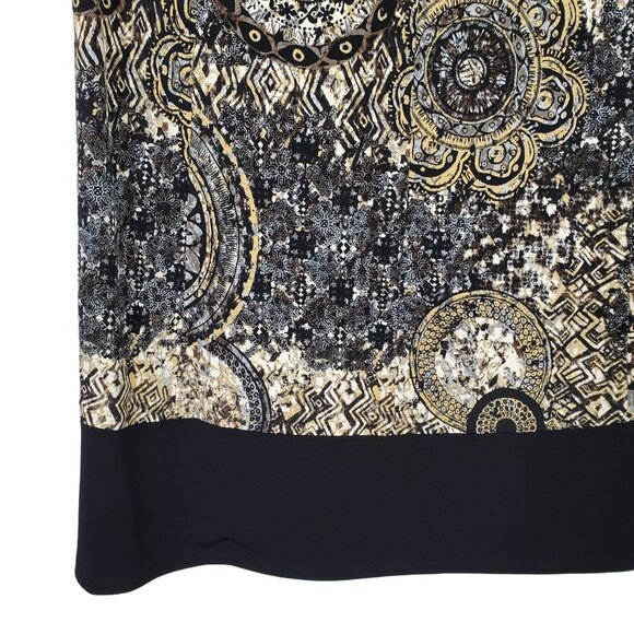 Connected Size 18W Dress Patterned Crisscross Neck Earthy Artifact Print - Picture 7 of 7